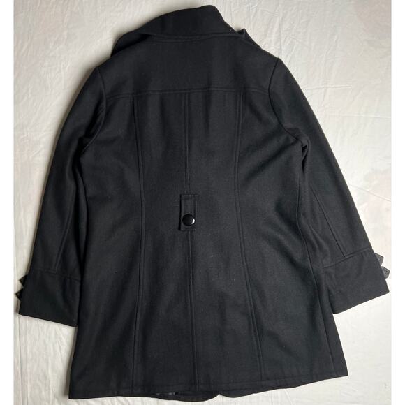 Giacca Gallery Company Women's Wool Black Button Down Coat Size Medium - Picture 2 of 7